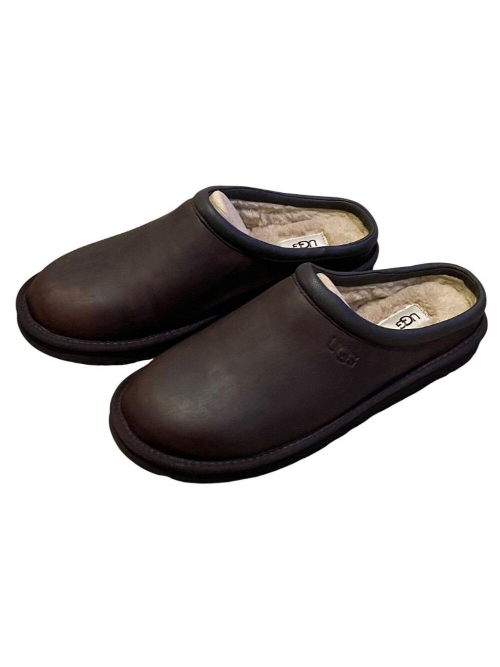 NWT Mens UGG Classic Clog Leather Slippers Size 12 NEW